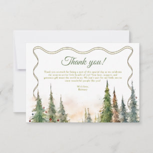 Merry Little Christmas Winter Baby Shower Dankeskarte