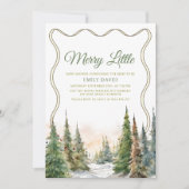 Merry Little Christmas Winter Baby Shower Einladung (Vorderseite)
