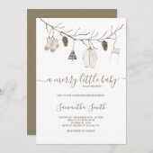 Merry Little Christmas Winter Baby Shower Einladung (Vorne/Hinten)