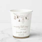 Merry Little Christmas Winter Baby Shower Pappbecher (Rückseite)