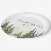 Merry Little Christmas Winter Baby Shower Pappteller (Schrägansicht)