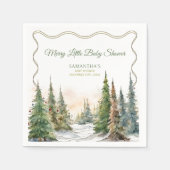 Merry Little Christmas Winter Baby Shower Serviette (Vorderseite)
