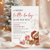 Merry Little Christmas Winter Bear Baby Shower Einladung