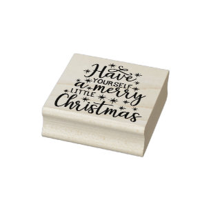 Merry Little Christmas Wood Art Briefmarke Gummistempel