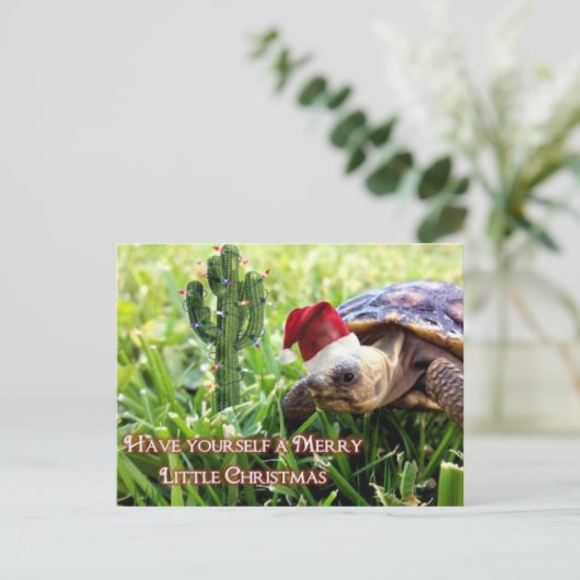 Merry Little Christmas - Wüste Tortoise Postkarte (Stehend Vorderseite)