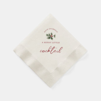 Merry Little Cocktail Christmas Napkins Serviette