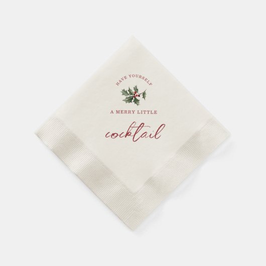Merry Little Cocktail Christmas Napkins Serviette (Ecke)