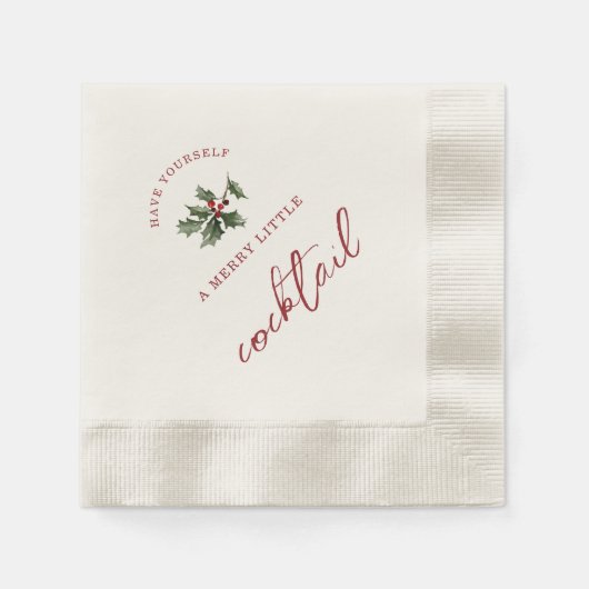 Merry Little Cocktail Christmas Napkins Serviette (Vorderseite)