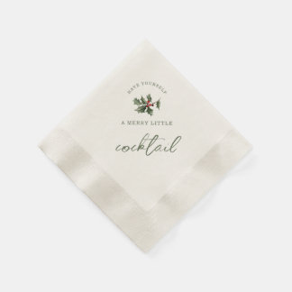 Merry Little Cocktail Christmas Napkins Serviette