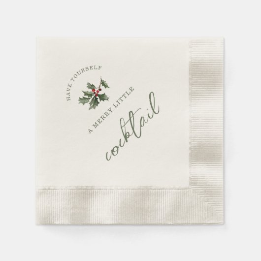 Merry Little Cocktail Christmas Napkins Serviette (Vorderseite)