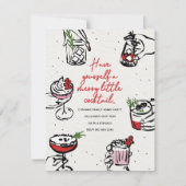 Merry Little Cocktail l Festliches Weihnachtsfest  Einladung (Vorderseite)