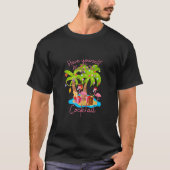 Merry Little Cocktail Pink Tree Xmas Lights Flamin T-Shirt (Vorderseite)
