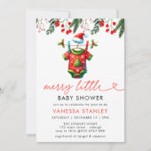 Merry Little Floral Christmas Weihnachtsdusche Einladung (Vorderseite)