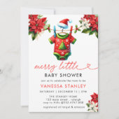 Merry Little Floral Christmas Weihnachtsdusche Einladung (Vorderseite)