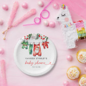 Merry Little Floral Christmas Weihnachtsdusche Pappteller (Party)