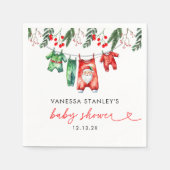 Merry Little Floral Christmas Weihnachtsdusche Serviette (Vorderseite)