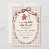 Merry Little Gingerbread Christmas Baby Shower Einladung (Vorderseite)
