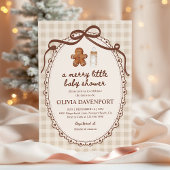 Merry Little Gingerbread Christmas Baby Shower Einladung