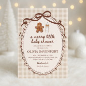 Merry Little Gingerbread Christmas Baby Shower Einladung