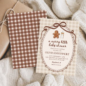 Merry Little Gingerbread Christmas Baby Shower Einladung