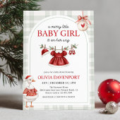 Merry Little Girl Goose Christmas Baby Shower Einladung