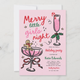 Merry Little Girls Night Christmas Cocktail Party Einladung