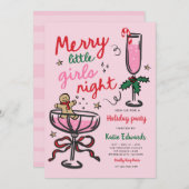 Merry Little Girls Night Christmas Cocktail Party Einladung (Vorne/Hinten)