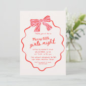 Merry Little Girls Night Christmas Holiday Einladung (Stehend Vorderseite)