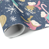 Merry Little Mäuse - Weihnachts- Wrapping Paper Ro Geschenkpapier (Rolleneckpunkt)