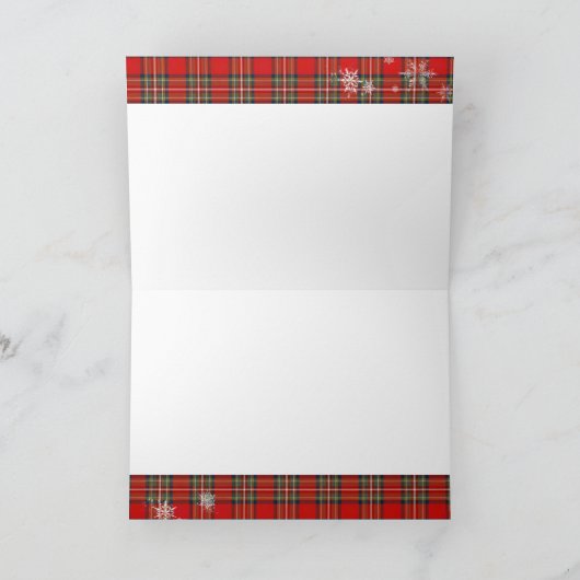 Merry Little Red Bow Christmas Plaid  Karte (Innenseite)