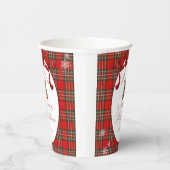 Merry Little Red Bow Christmas Plaid  Pappbecher (Rechts)