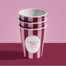 Merry little red stripe Christmas Party Cups Pappbecher