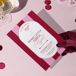 Merry little red stripe Christmas Party Invitation Einladung