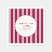 Merry little red stripe Christmas Party Napkin Serviette (Vorderseite)