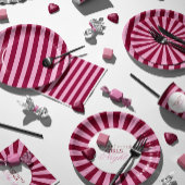 Merry little red stripe Christmas Party Napkin Serviette