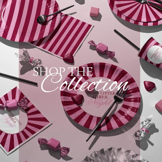 Merry little red stripe Christmas Party Napkin Serviette