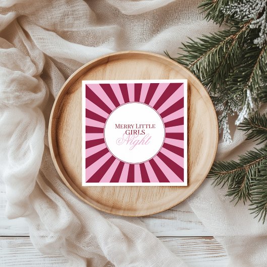 Merry little red stripe Christmas Party Napkin Serviette
