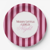 Merry little red stripe Christmas Party Plate Pappteller (Vorderseite)