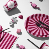 Merry little red stripe Christmas Party Plate Pappteller