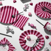 Merry little red stripe Christmas Party Plate Pappteller