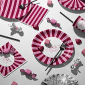 Merry little red stripe Christmas Party Plate Pappteller