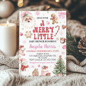 Merry Little Retro Christmas Santa Baby Shower Einladung