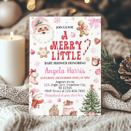 Merry Little Retro Christmas Santa Baby Shower Einladung