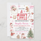 Merry Little Retro Christmas Santa Baby Shower Einladung (Vorderseite)