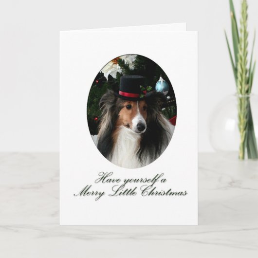 Merry Little Sheltie Feiertagskarte (Vorderseite)