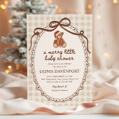 Merry Little Teddy Bear Christmas Baby Shower Einladung