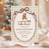 Merry Little Teddy Bear Christmas Baby Shower Einladung