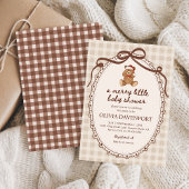 Merry Little Teddy Bear Christmas Baby Shower Einladung