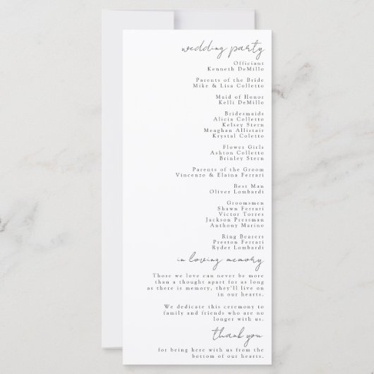 Merry Little Wedding Programm (Rückseite)