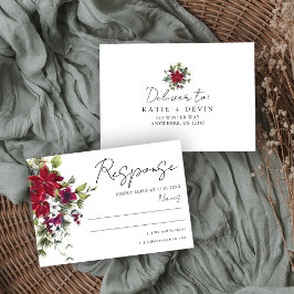 Merry Little Wedding RSVP Karte